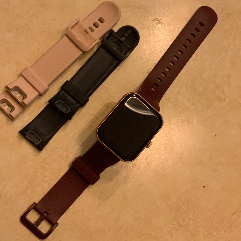 Letsfit Smartwatch with Versatile Bands - Black, Pink, Brown